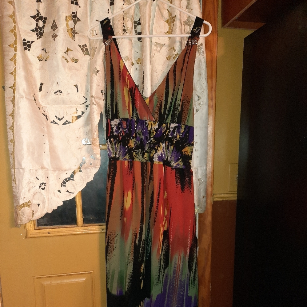 Dots Multi Color Dress Sz L